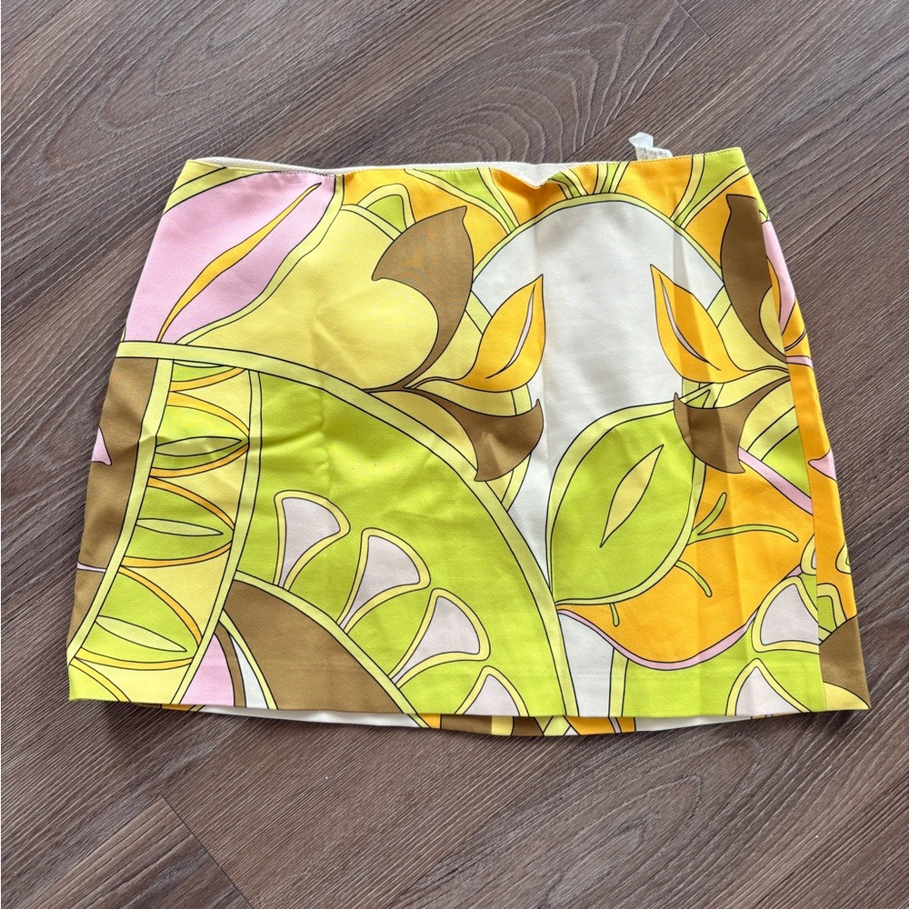 Zara Leaf Print Mini Skirt